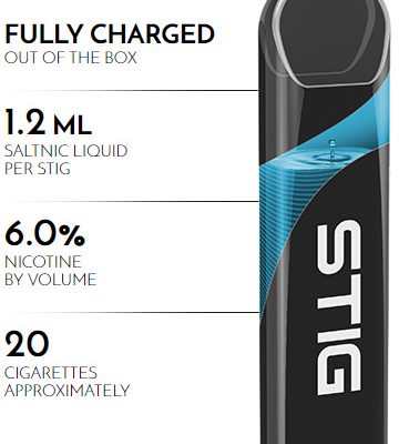 STIG – ULTRA PORTABLE AND DISPOSABLE VAPE DEVICE